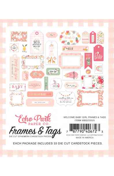 Welcome Baby Girl Frames & Tags