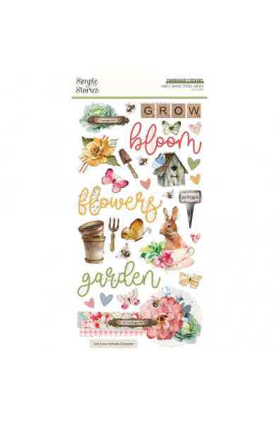 Simple Vintage Spring Garden  - Chipboard 6x12"