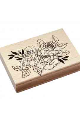 La Vie en Rose - Timbro in legno DANS MA ROSERAIE