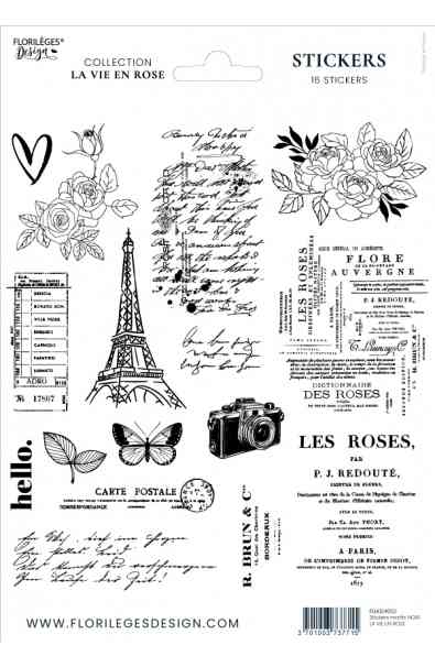 La Vie en Rose - Stickers neri