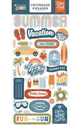 Summer Vibes - Chipboard Phrases