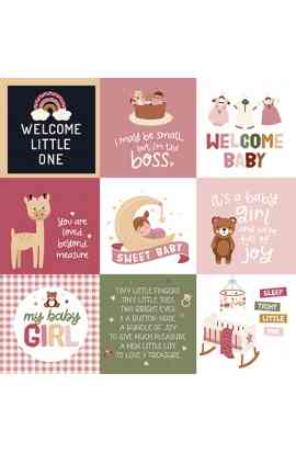 Special Delivery Baby Girl - 4x4 Journaling Cards