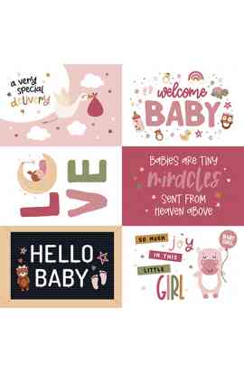 Special Delivery Baby Girl - 6x4 Journaling Cards