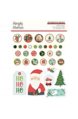 Santa's Village - Decorative Brads