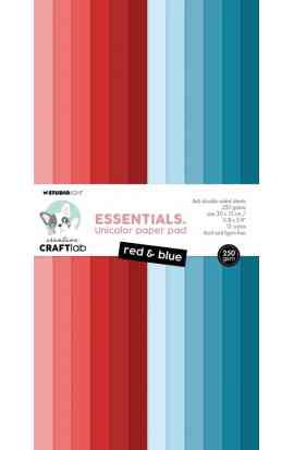 Essential Unicolor Paper Pad 15x30 Red & Blue