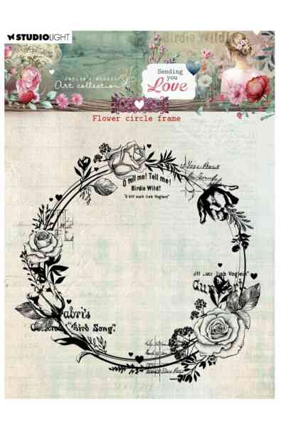Timbro – Sending you love – Flower Circle Frame