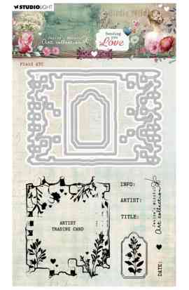 Timbro e fustella – Sending you love – Plaid ATC