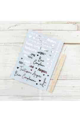 Rub On - Auguri Script Silver (ita)