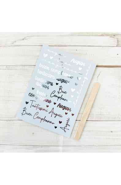 Rub On - Auguri Script Silver (ita)