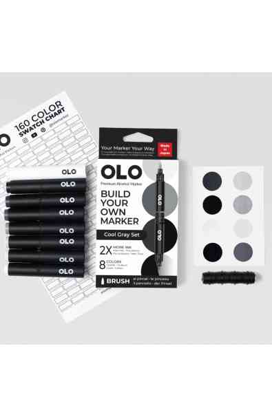 COOL GRAY SET – 8 pennarelli + cartella colori da compilare (IN ARRIVO A FINE APRILE)