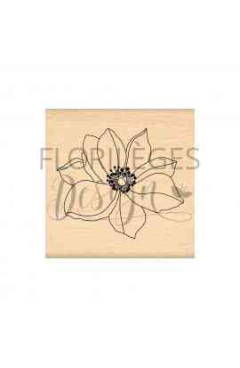Timbro in legno - FLEUR EPANOUIE