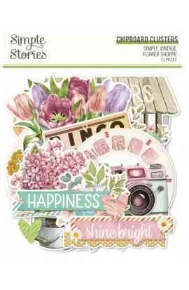 Simple Vintage Flower Shoppe - Chipboard Clusters