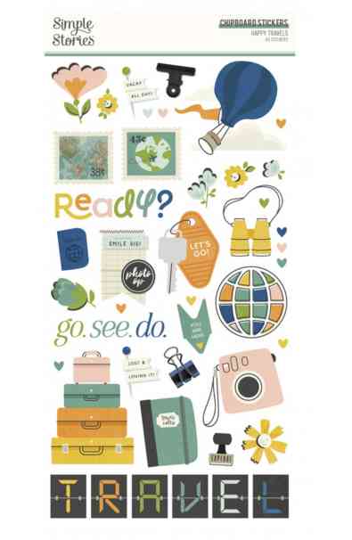 Happy Travels - 6x12 chipboard