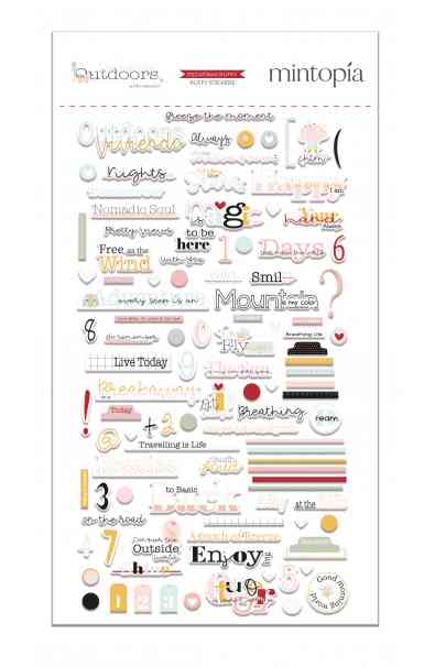 Outdoors - puffy stickers frasi in inglese