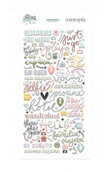 A Volar - Travel Stories - puffy stickers frasi