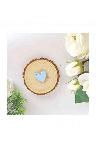 Charm cuore acrilico - azul cielo