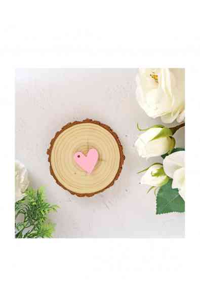 Charm cuore acrilico - rosa