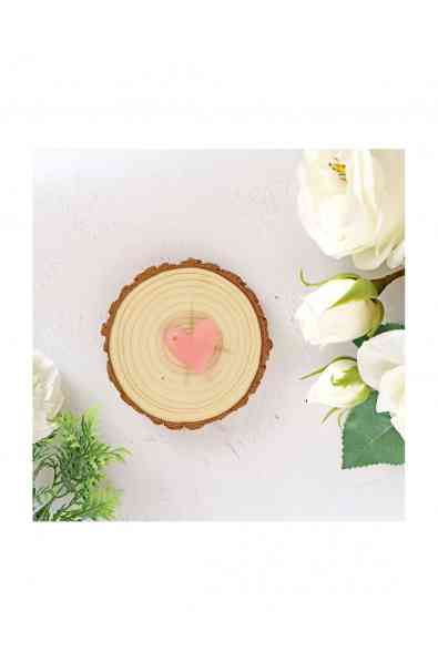 Charm cuore acrilico - rosa escarchado