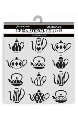 Alice in Christmas - Stencil - Tea Pots
