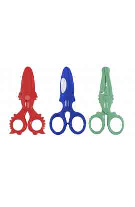 Set di 3 forbici in plastica con punta arrotondata (Whale, Crocodile, Lobster)