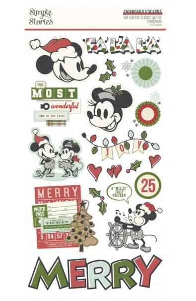 Say Cheese Classic Mouse Christmas - Chipboard