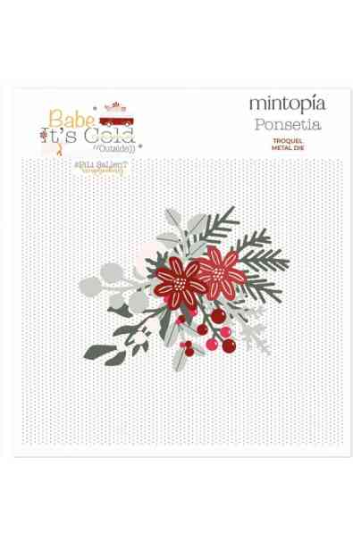 Babe It's Cold Outside - Fustella - Flor y ramas navidenas