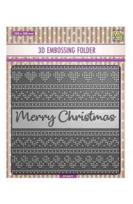 Embossing Folder 3d - Merry Christmas