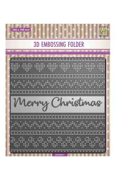 Embossing Folder 3d - Merry Christmas