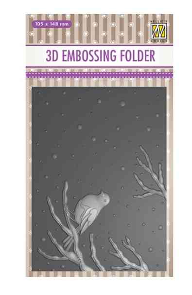 Embossing Folder 3d - Bird on Branch